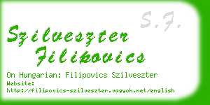 szilveszter filipovics business card